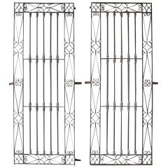 Antique Pair of 18th Century Iron Window Grilles from Uzes, France