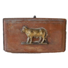19th c. Bull on Panel from a Boucherie in Provence