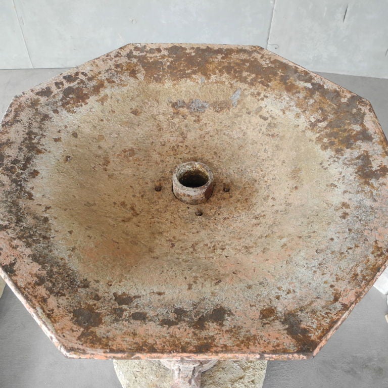 18th Century and Earlier Late 18th c./Early 19th c. Iron Fountain and Stone Basin