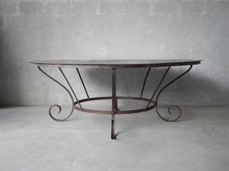 French Large antique iron table from 18th century France