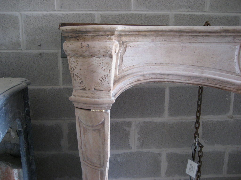 Carved Antique Louis XV Fireplace from a Parisian Apartment