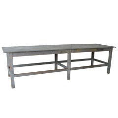 Antique Zinc Top Table from a Floral Shop in Lyon, France