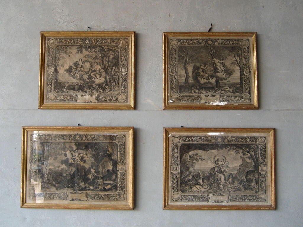 Set of Four 18th c. Engravings in Original Frames