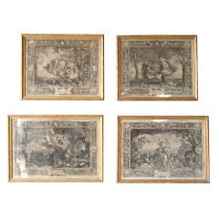 Antique Set of Four 18th c. Engravings in Original Frames