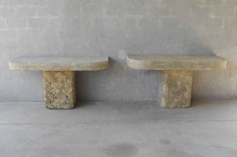 Pair of Stone Consoles
