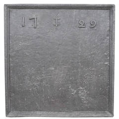 Antique 17th Century Fireback with "1729" Engraving