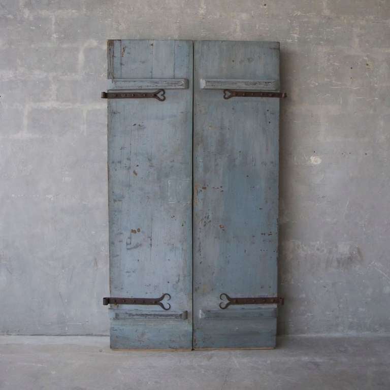 French Pair of Antique 18th Century Doors with Nailhead Detailing