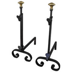 Pair of Antique 16th Century Andirons from Spain