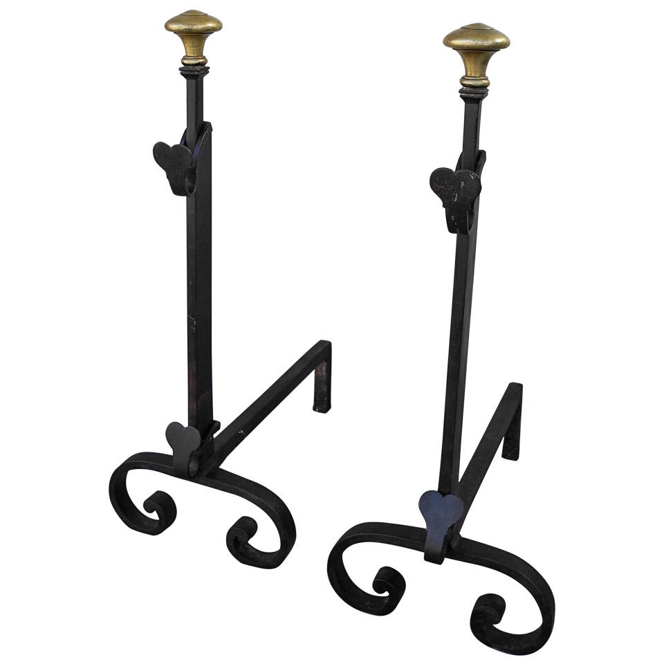 Pair of Antique 16th Century Andirons from Spain For Sale
