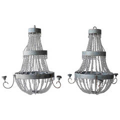 Pair of Antique Crystal Spanish Chandeliers, circa 1900