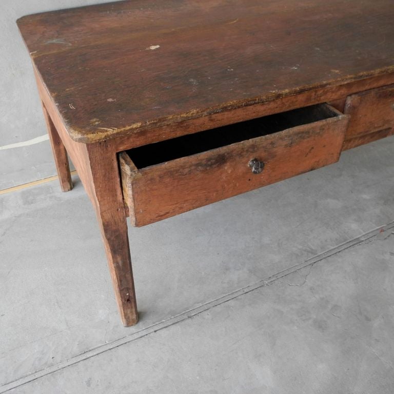 Antique Console Table with Drawers In Good Condition For Sale In Houston, TX