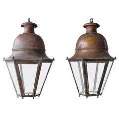 Pair of Late 18th Century Italian Copper Lanterns