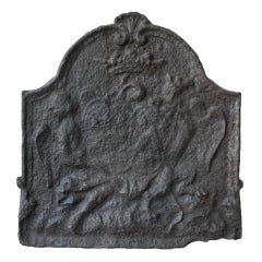 17th c. Iron Fireback from a Petite Chateau in the Loire