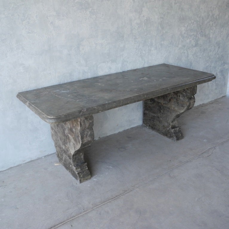 18th Century and Earlier Antique 17th Century Marble Console from Semur-en-Auxois, France For Sale