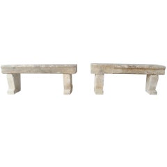 Pair of 18th c. Stone Benches from Pezenas, France