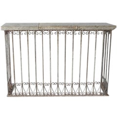 Antique 18th c. Iron Balcony Console with Reclaimed Stone Top