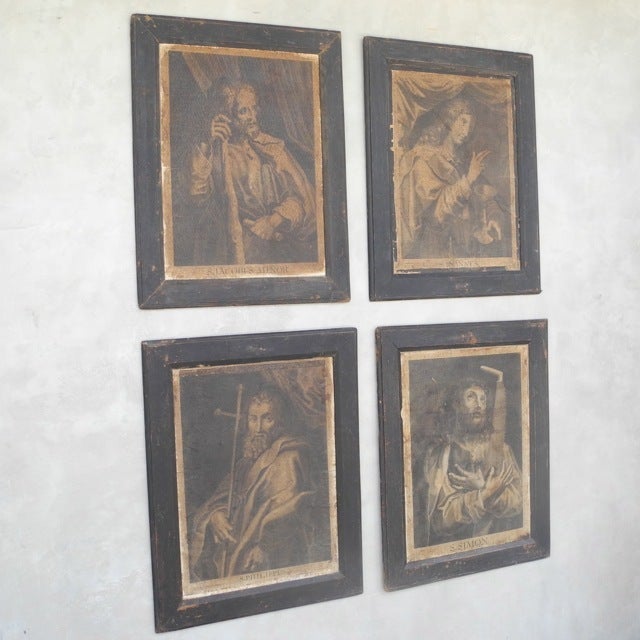 Antique Italian Engravings of Saints, circa 1800 In Good Condition For Sale In Houston, TX