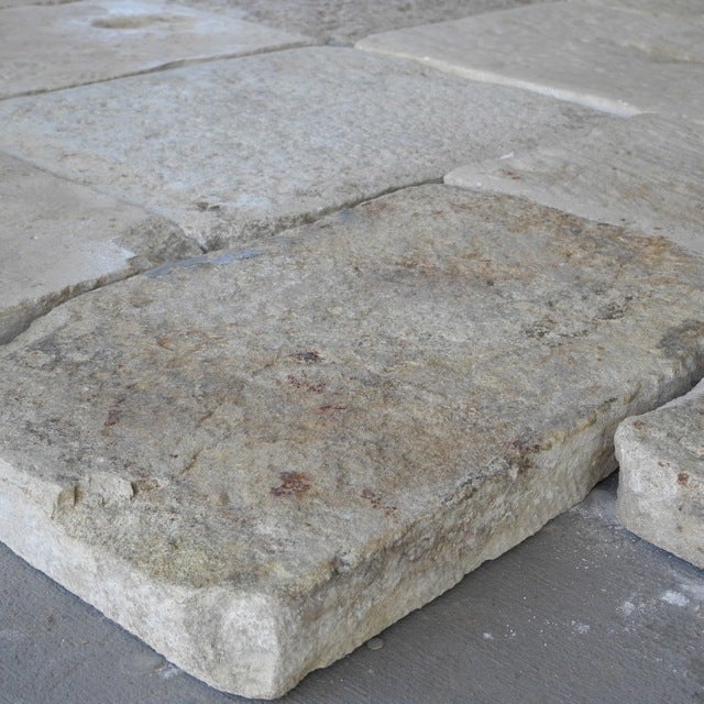Reclaimed Dalles de Bourgogne Stone Flooring In Excellent Condition In Houston, TX