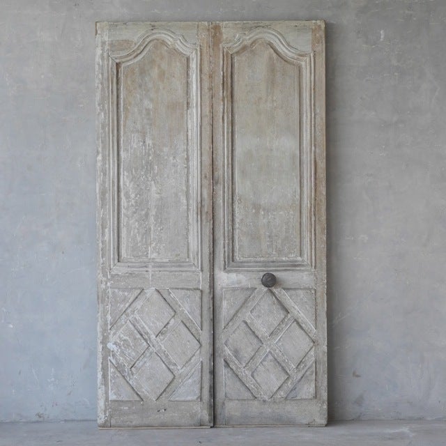 Pair 18th c. Entrance Doors from a Maison de Maitre in Chinon, a Village in the Touraine Region of France