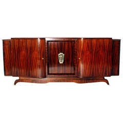 Rosewood Buffet With Bronze Medallion, C. 1940