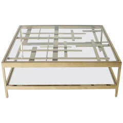 Coffee table inspired by Piet Mondrian in brass c. 1970