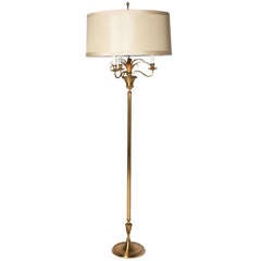 Bronze Wheat Motif Floor Lamp In The Style Of Maison Charles, C. 1950