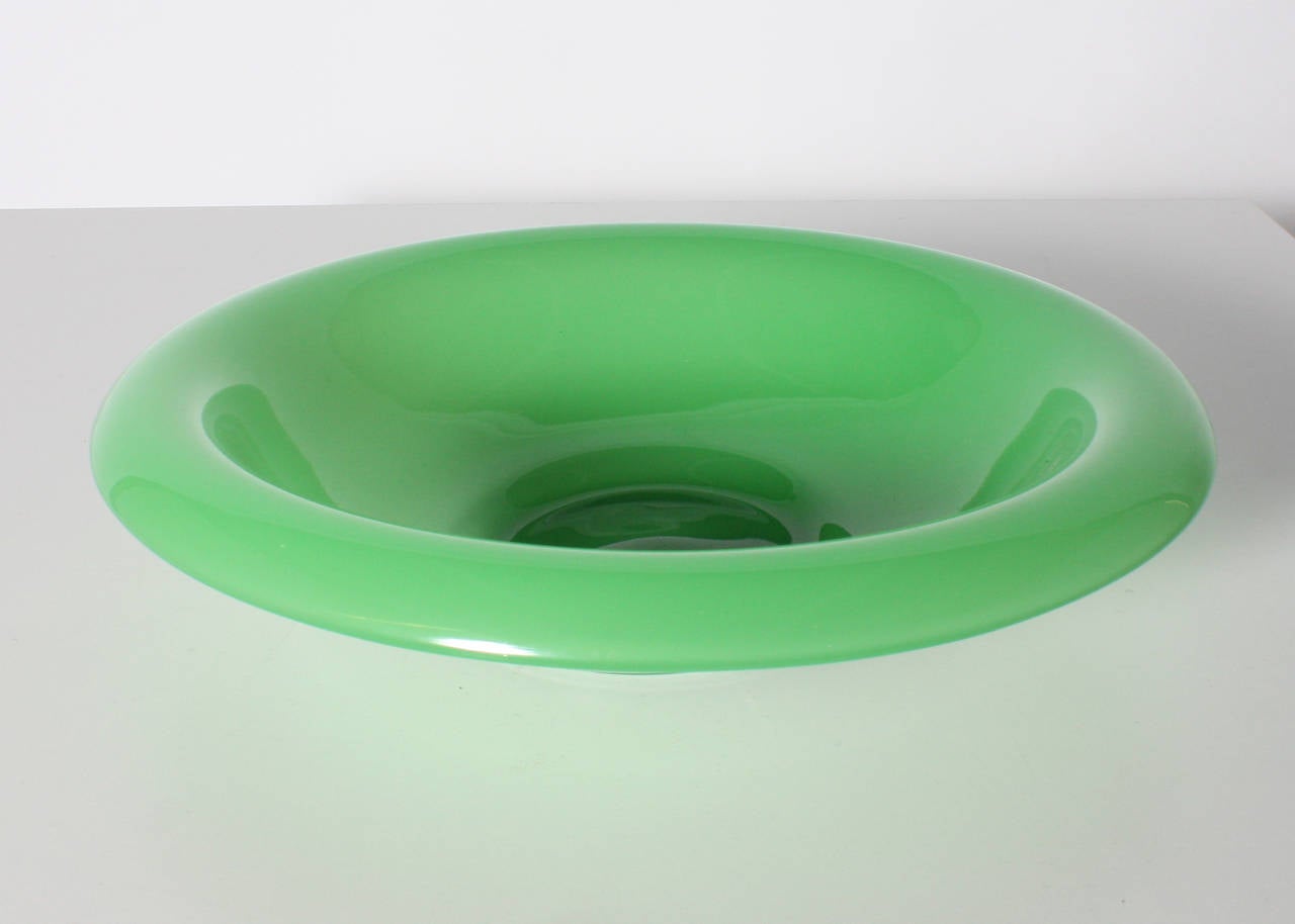 Jade green bowl by Steuben.