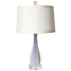 Lavender Murano Glass Lamp, C. 1960 at 1stDibs