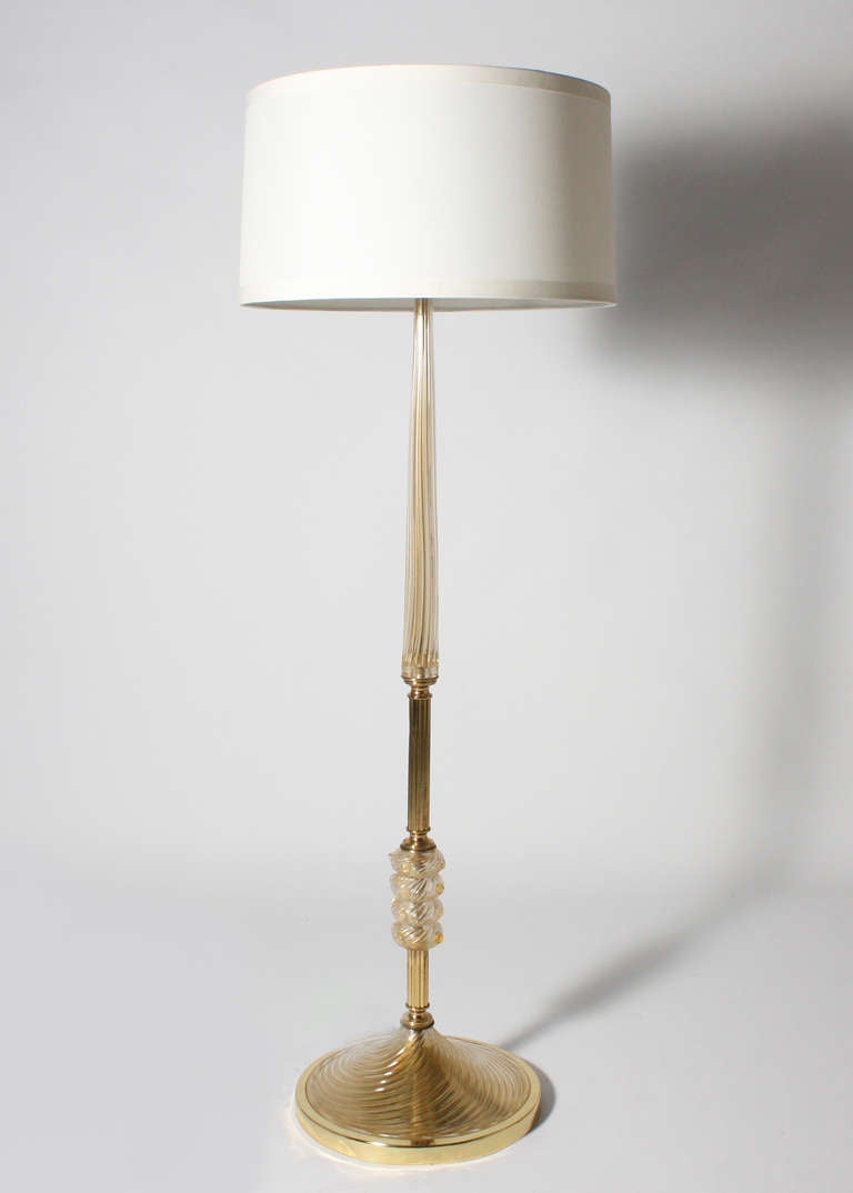 Bronze and Murano glass floor lamp