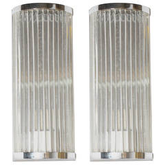 Pair of Lucite and Nickel Sconces, circa 1960