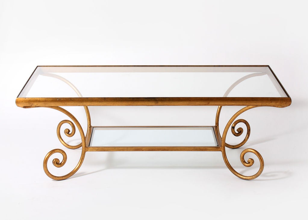 Iron gold leaf coffee table