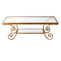 Iron gold leaf coffee table