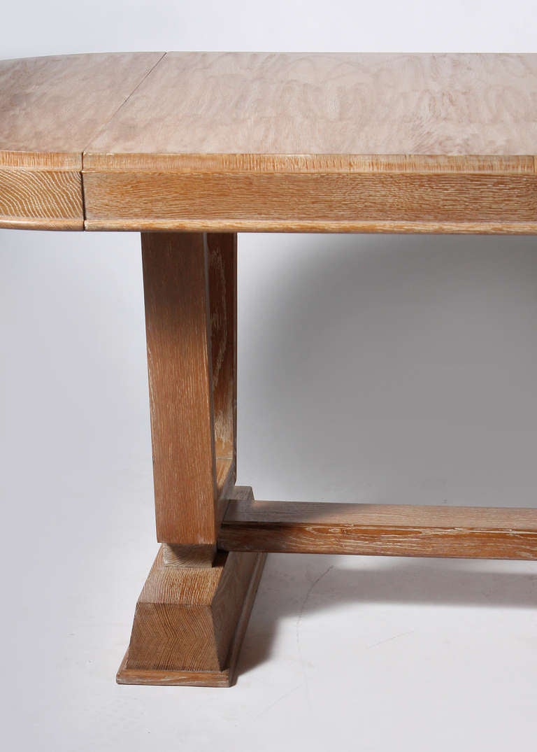 Oval Cerused Oak Table, C. 1960