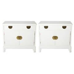 Pair of Commodes with Brass Pulls, circa 1970