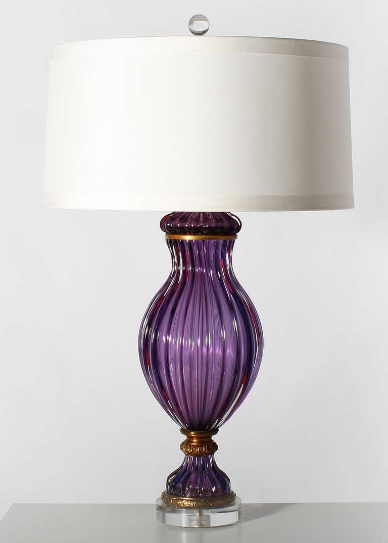 Italian Purple Marbro Murano lamp c. 1950