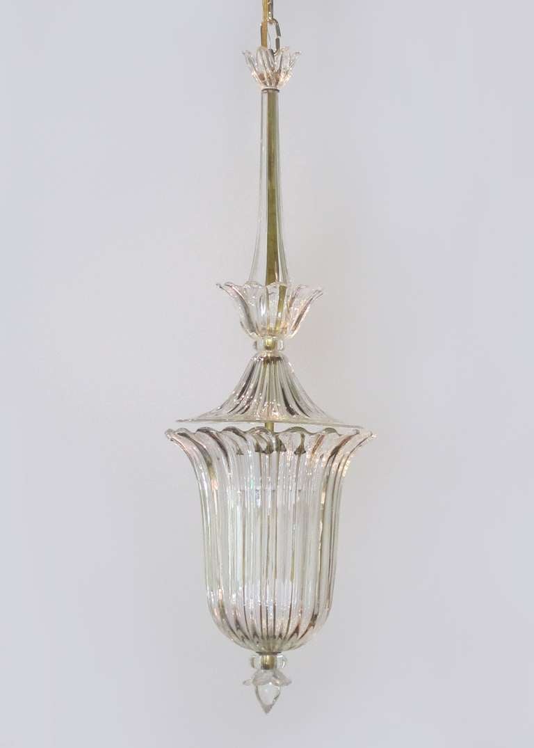 Italian Clear glass bowl chandelier, c. 1900