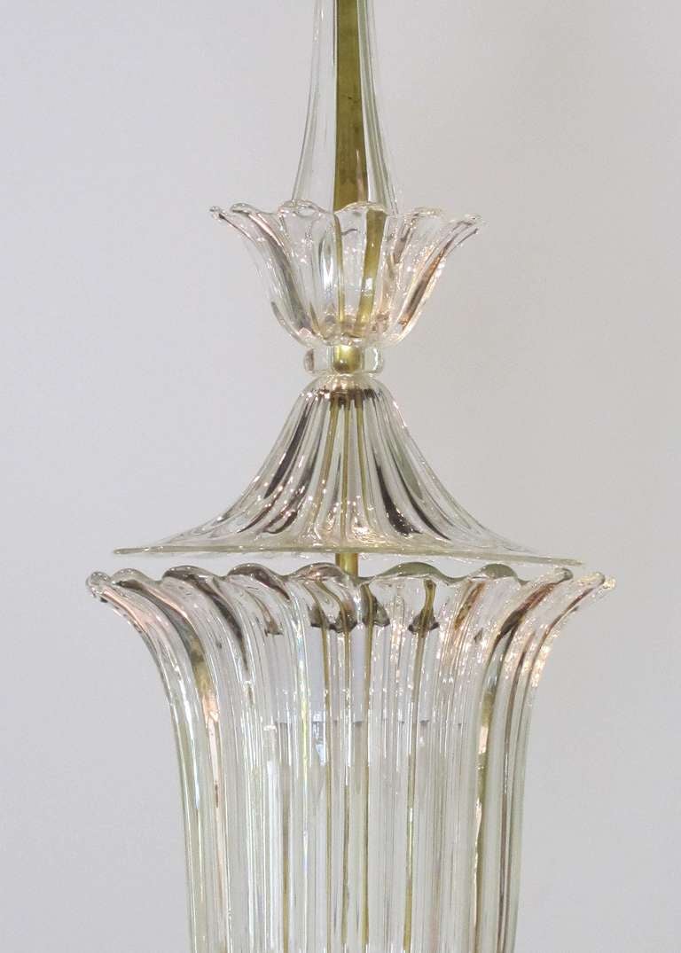 Clear glass bowl chandelier, c. 1900 In Good Condition In Dallas, TX