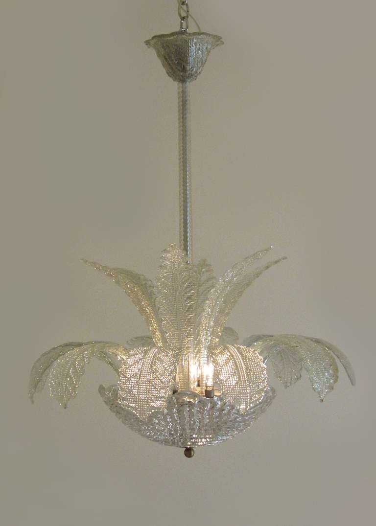 Murano glass palm leaf chandelier