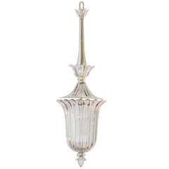 Clear glass bowl chandelier, c. 1900