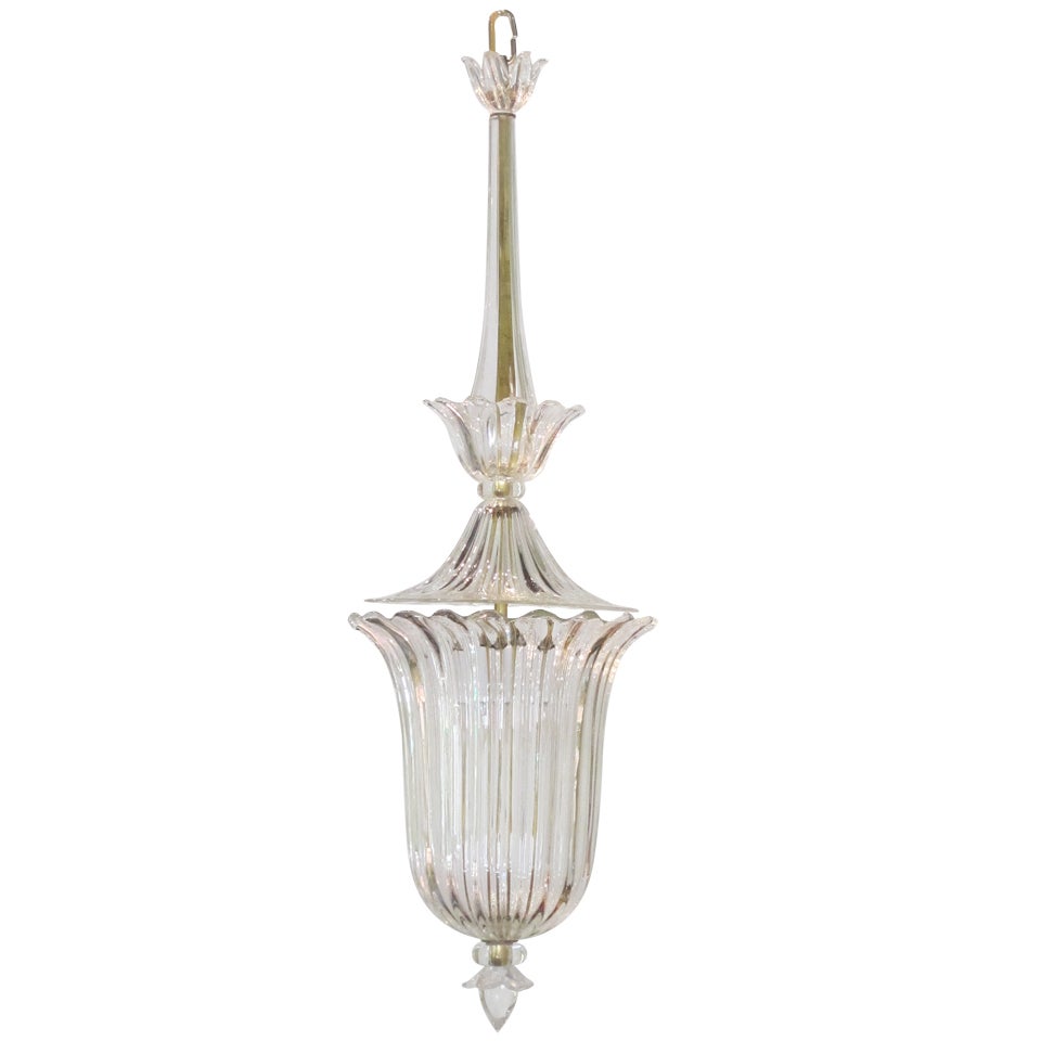 Clear glass bowl chandelier, c. 1900
