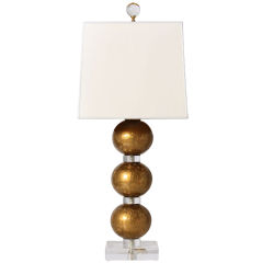 Bronze crackled glass three ball lamp