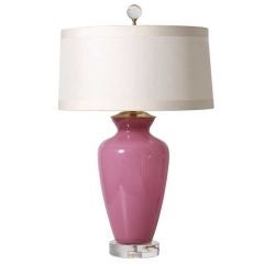 Lavender glass lamp