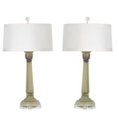 Pair of Cenedese Murano column lamps,