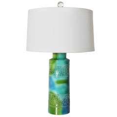 Blue and Green Bitossi Ceramic Lamp, circa 1950
