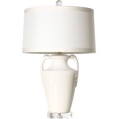 White ceramic urn lamp