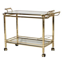 Brass drinks cart with tray top, c. 1970