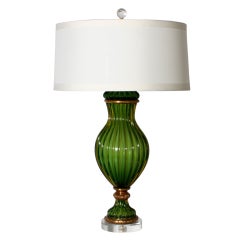 Large emerald green Marbro Murano lamp, c. 1960