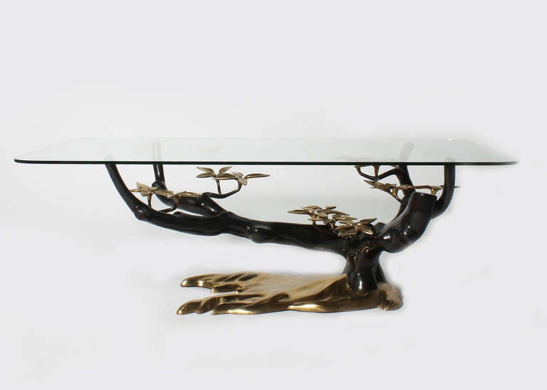 Oval Glass Table by Jacques Duval-Brasseur, circa 1970
