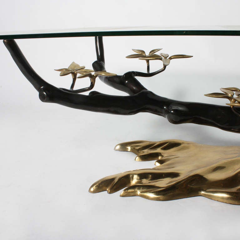 French Oval Glass Table by Jacques Duval-Brasseur, circa 1970