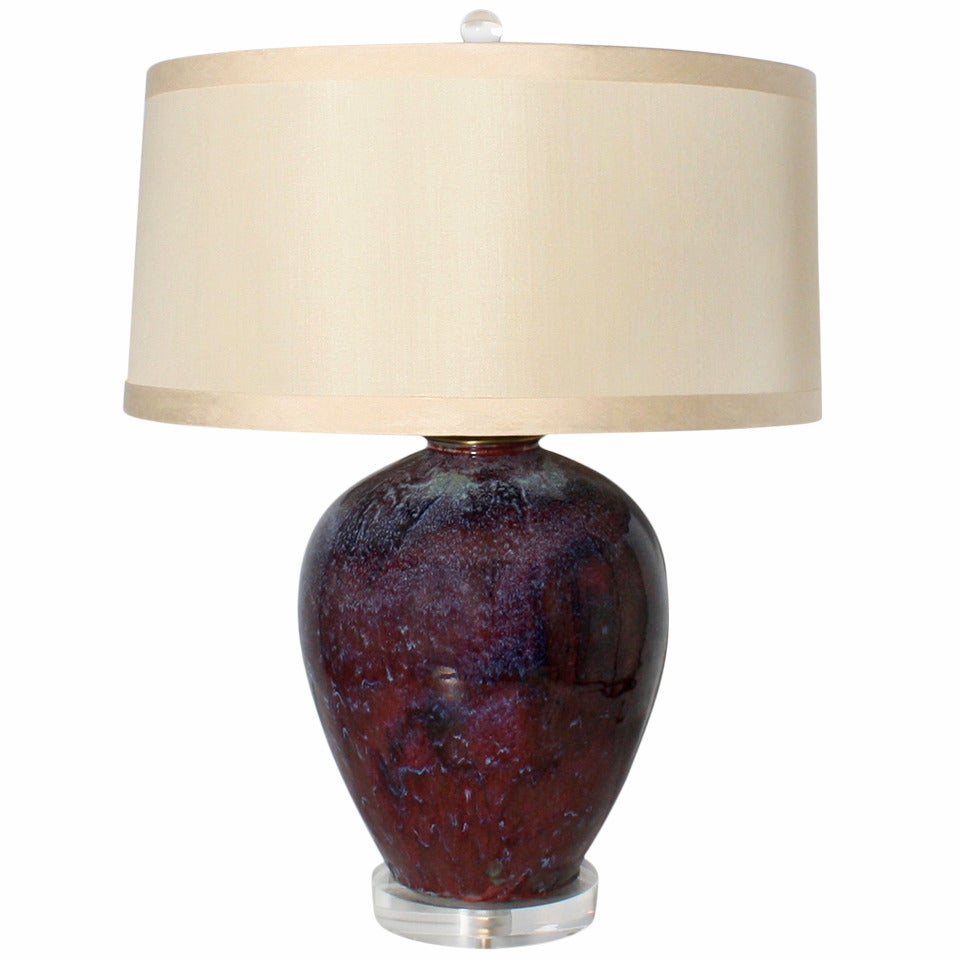Italian Purple Ceramic Lamp
